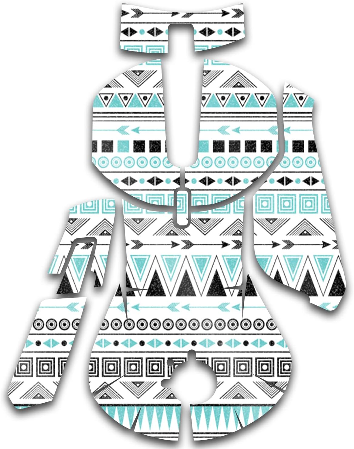 MightySkins Glossy Glitter Skin Compatible with SteelSeries Rival 5 Gaming Mouse - Turquoise Tribal | Protective, Durable High-Gloss Glitter Finish | Easy to Apply and Change Styles | Made in The USA