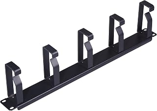 Rosewill 1U 19 Inch Rack Mount Horizontal Cable Management with 5 Metal Rings and Mounting M6 Screws,  Metal Rings Cable Manager (RSA-1UCA002)