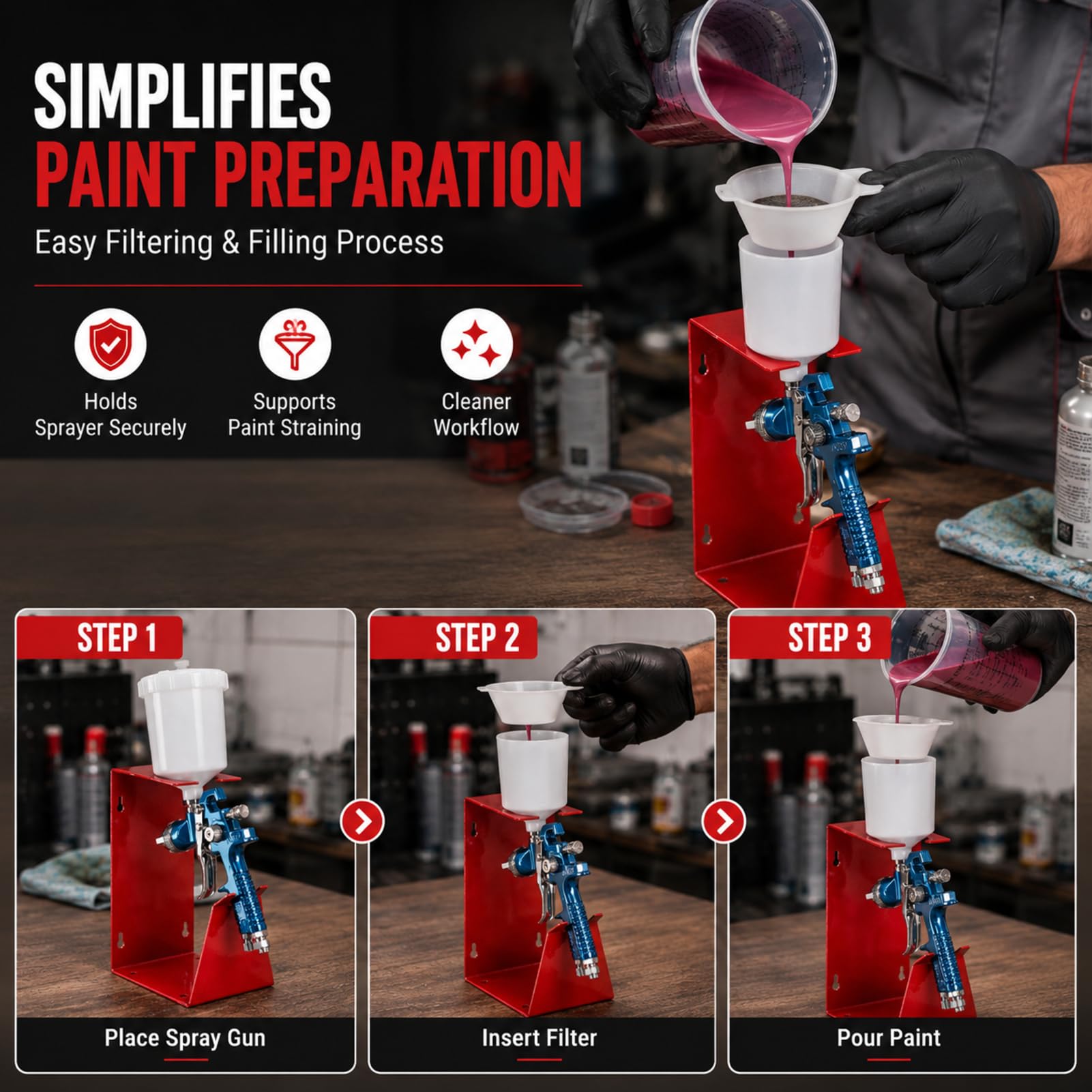 Supports de Pistolet à Peinture, Supports de Pistolet à Alimentation par gravité, Supports de Pistolet Hvlp, Pistolets Hvlp, tuyaux