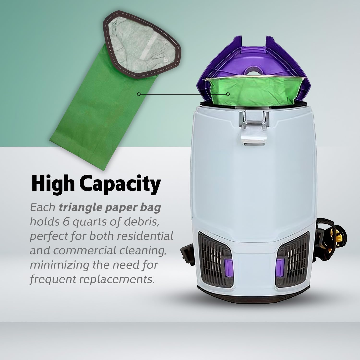 18 Pack - Compatible 10QT Proteam Vacuum Bags for Proteam Backpack Vacuum, Pro Team Backpack Vacuums, Backpack Vacuum Bags, Pro Team Vacuum Parts & Accessories, Bolsas Para Aspiradora.