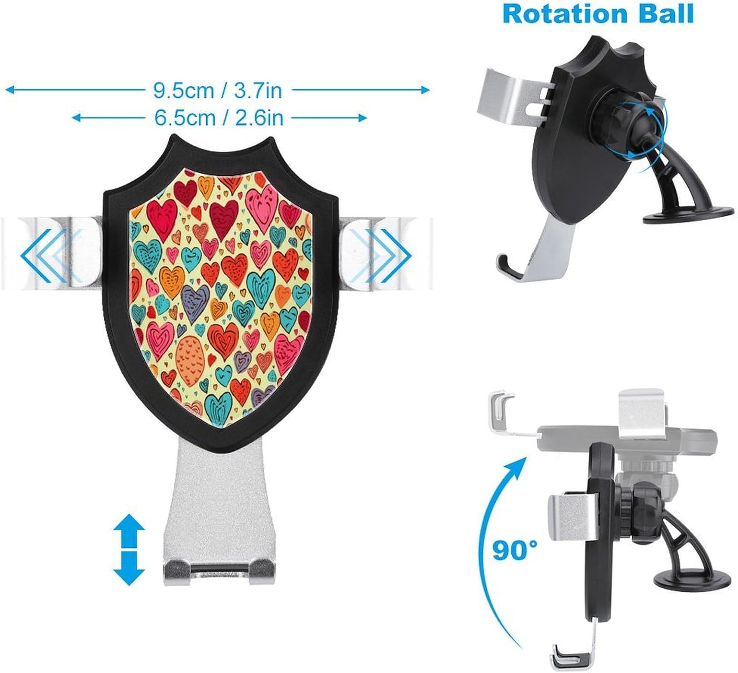 90° Rotation Car Phone Holders, Sturdy Universal Car Phone Mount image 2