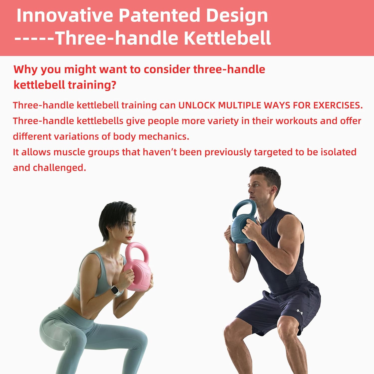 5 lb Kettlebell Weight with Three-handles for Weightlifting, Conditioning and Core Training for Women Men Home Gym [2022 Latest-Green] : Sports & Outdoors