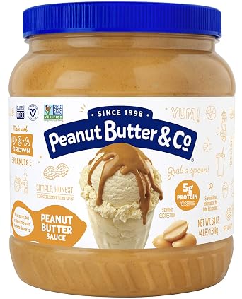 Peanut Butter & Co. Peanut Butter Sauce, Creamy Peanut Butter Topping for Smoothies, Shakes & Ice Cream, Non-GMO, Gluten Free, Vegan, 64 Ounce 1 Pack