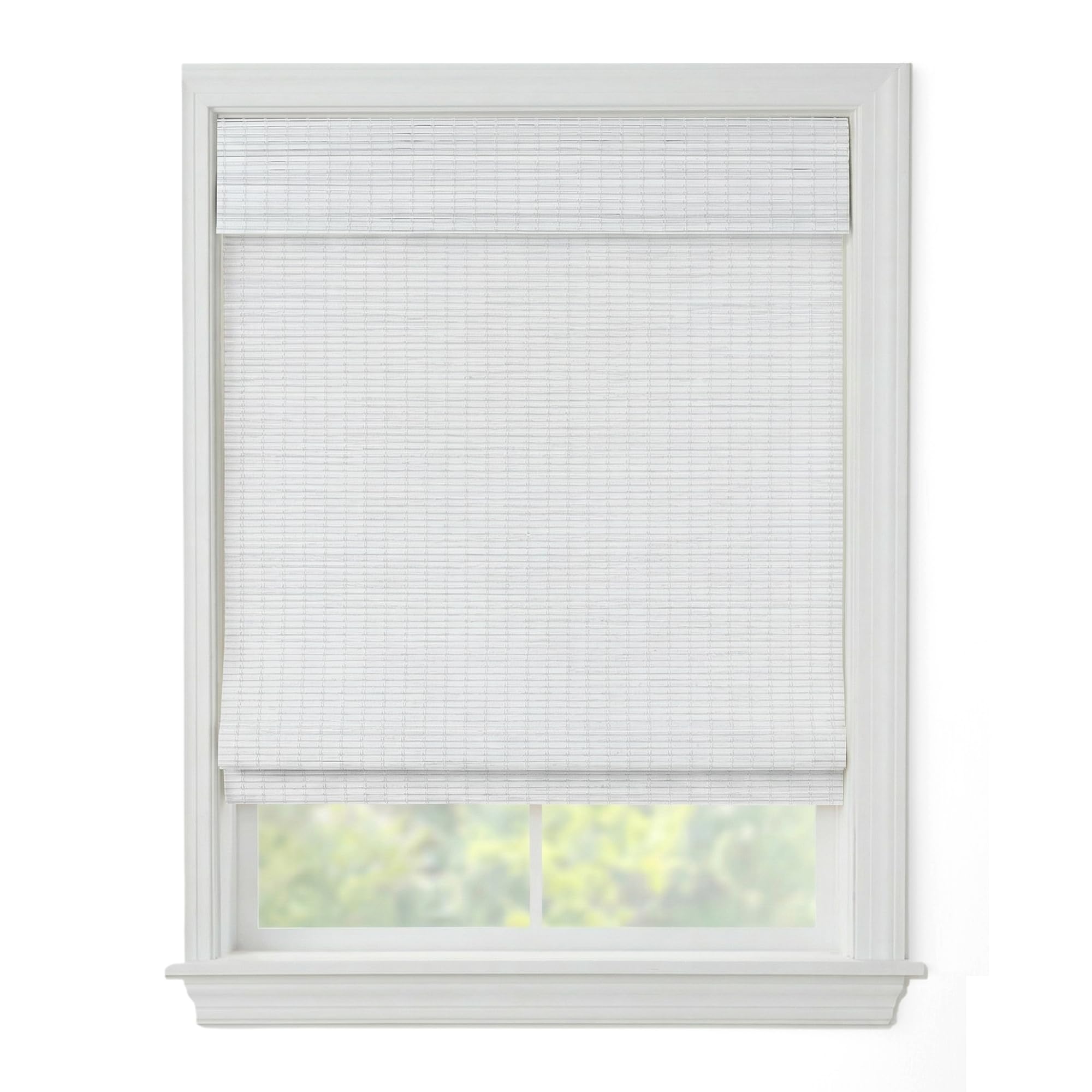 Cordless Woven Wood Roman Shades, Exuma/Eastfield White, Sizes 20-72 Wide and 24-72 High