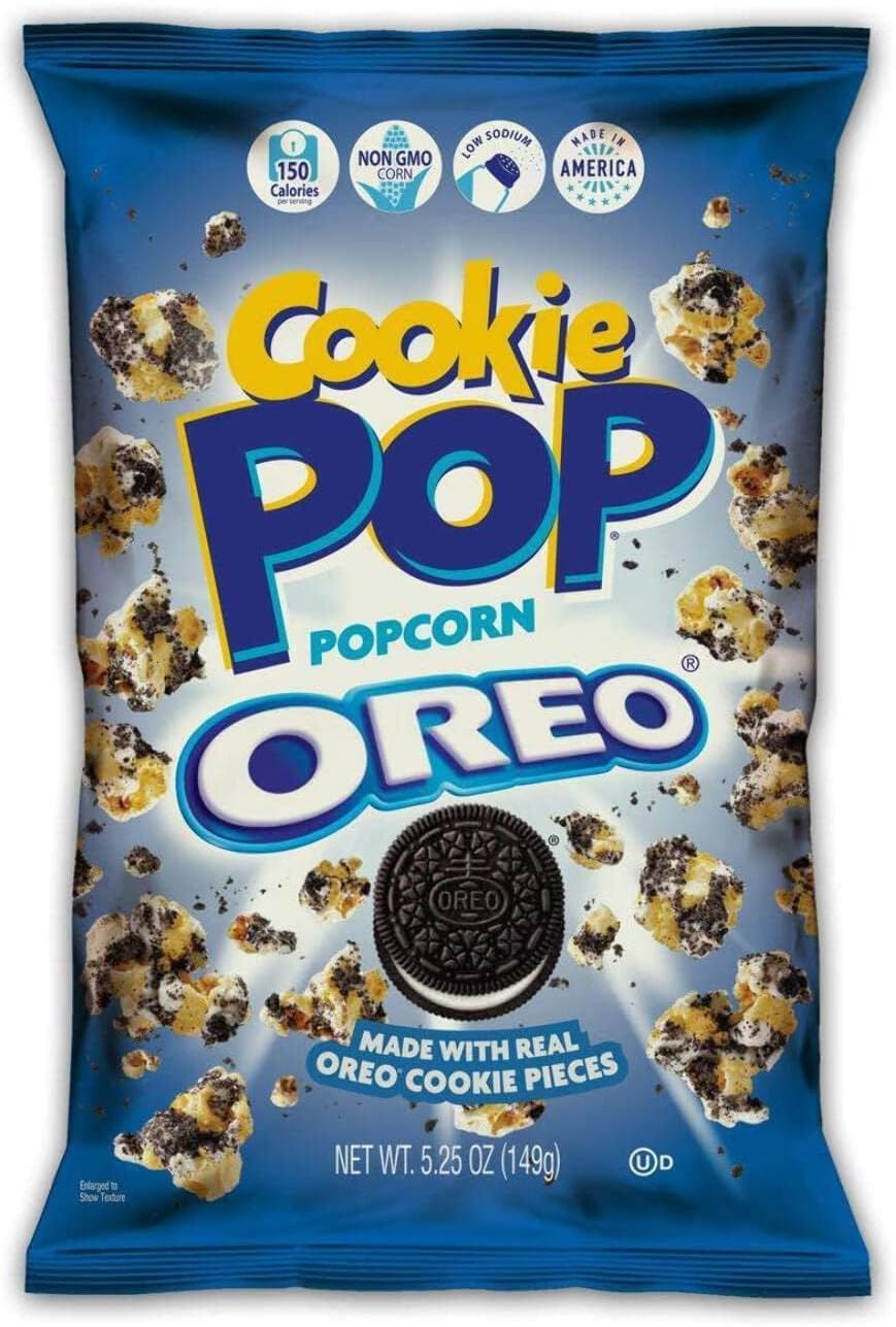 Snack Pop Cookie Pop Oreo Popcorn | Made With Real Oreo Cookie Pieces | Popcorn Snack, 28g