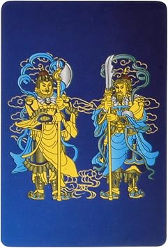 Feng Shui Door Guardians with Ksitigarbah Staff Card Harmony Wealth Porsperity Success Amulet New Year W5500