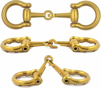 bezelry 3 Pairs Multifunction Horseshoe Style HOOK And EYE Cloak Clasp Sew On Fasteners. 88mm3-7/16 inch Fastened. Vintage Brass