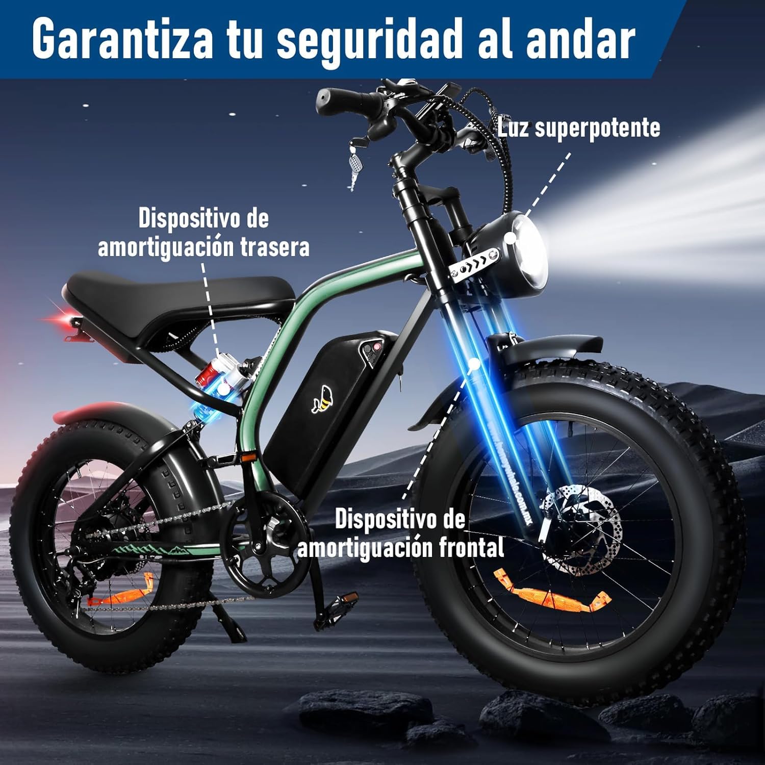 HONEYWHALE K6 Electric Bike safety features