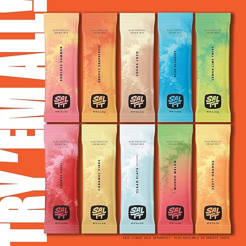 Miniatura 8 de SALTT - Mezcla de bebida con sabor a electrolitos en polvo, bayas de Booyah, 30 paquetes de hidratación, magnesio, potasio, sodio, oligominerales,