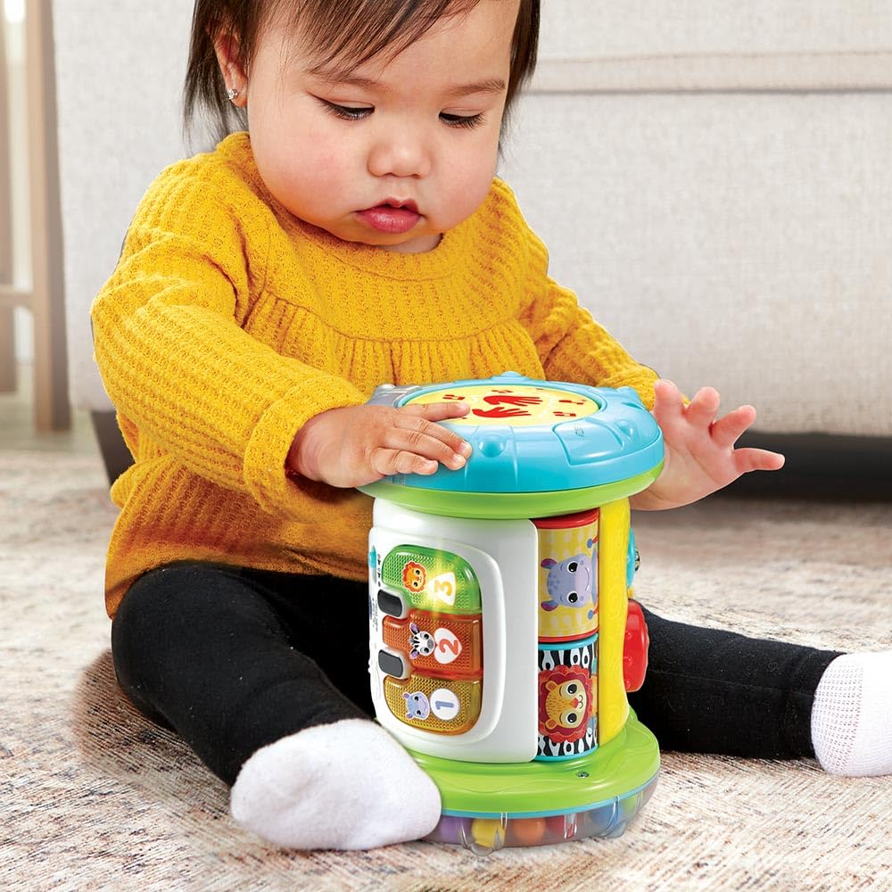 VTech - Jouet Musical Magi Rouleau Tam-Tam 3 en 1, Instrument de Musique Enfant, Jouet d'Activité et de Développement, Jeu Évolutif, Cadeau Bébé Garçon et Fille Dès 9 Mois - Contenu en Français
