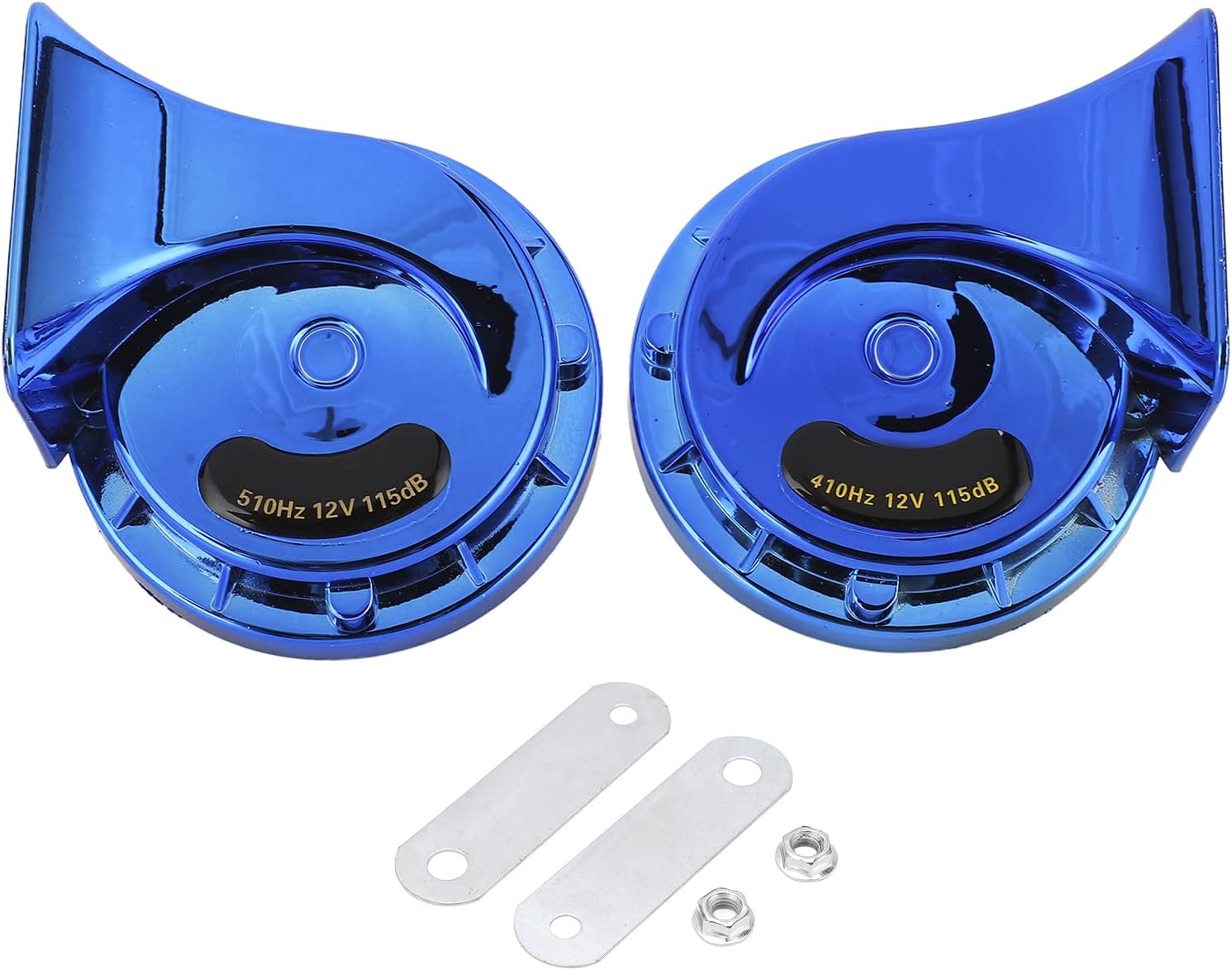 カタツムリ電気ホーン 2個電気カタツムリホーンユニバーサル12v110dbカタツムリホーン車のオートバイボートに適しています 青い