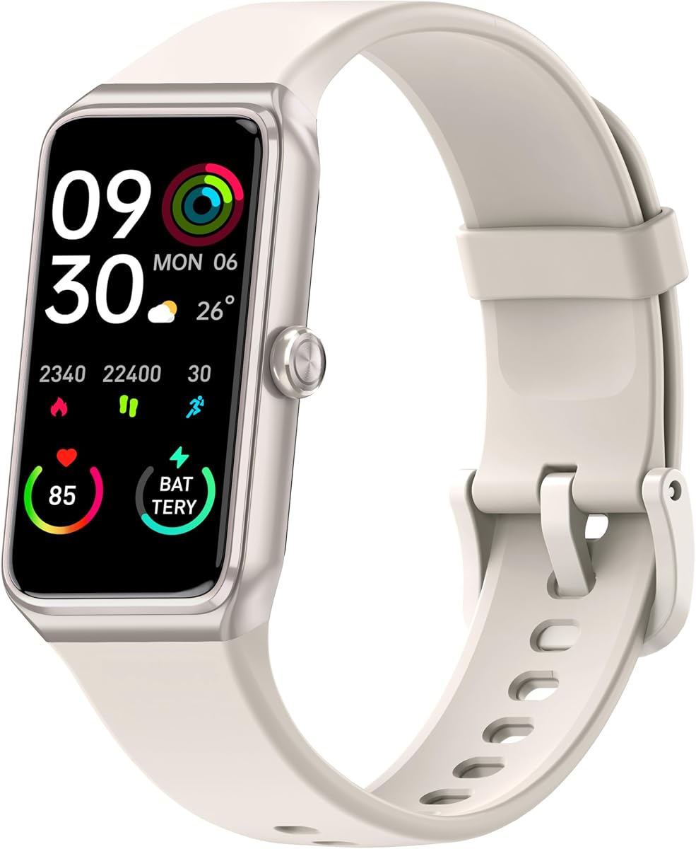 Fitness Tracker with 24/7 Heart Rate,Blood Pressure Sleep Tracking,104 Sports Modes Calories Smart Watch,IP68 Waterproof Step Counter Activity Trackers Pedometer for Android&iPhone Women Men (Beig)