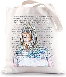 Lover Album Canvas Tote Bag Lover Musical Fans Gifts Lover Song Lyrics Shoulder Bag For Singer Fans