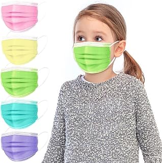 Celendi Face_Masks for Kids, Colorful Disposable Face Bandanas, 3-Layers Breathable & Comfortable Anti Dust Face Mouth Tools