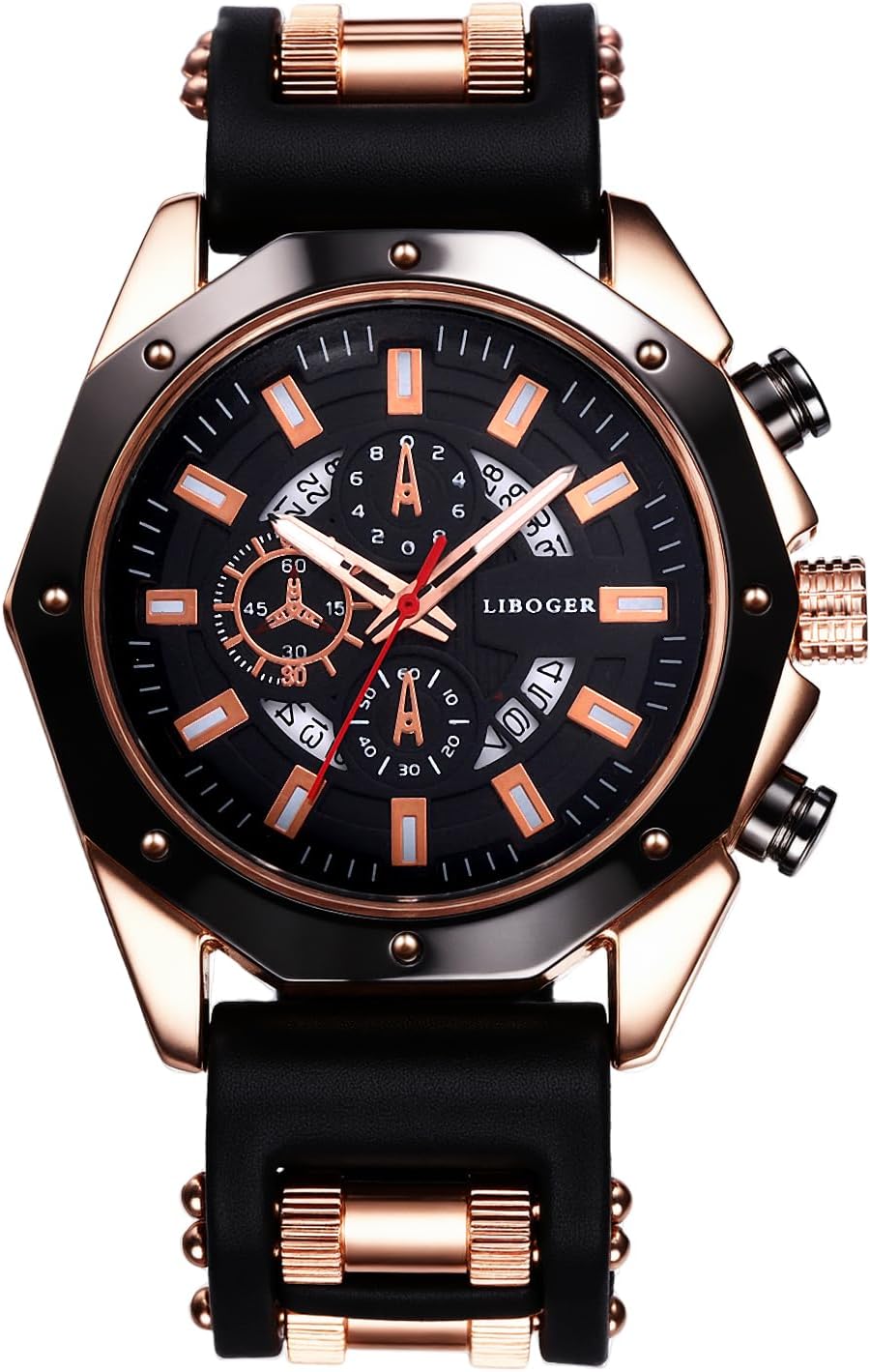 OIDEA Sports Watches for Men: Fashion Large Dial Silicon Strap Analog Quartz Quartz Wrist Watch Calendar Business Work Dress Casual Mens Watches Gifts