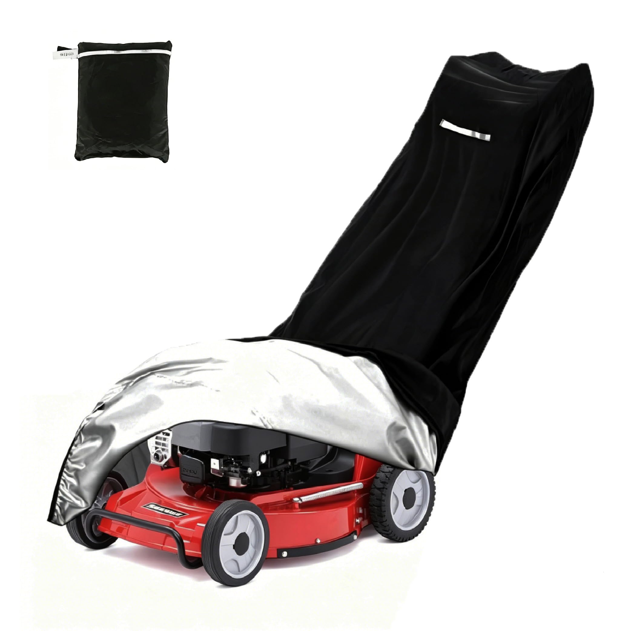 JUZELY Lawnmower Cover for AL KO Easy 5.10 SP S Classic 5.12 SP A, All Season Outdoor Oxford Cloth with Drawstring, Reflective and Storage Bag