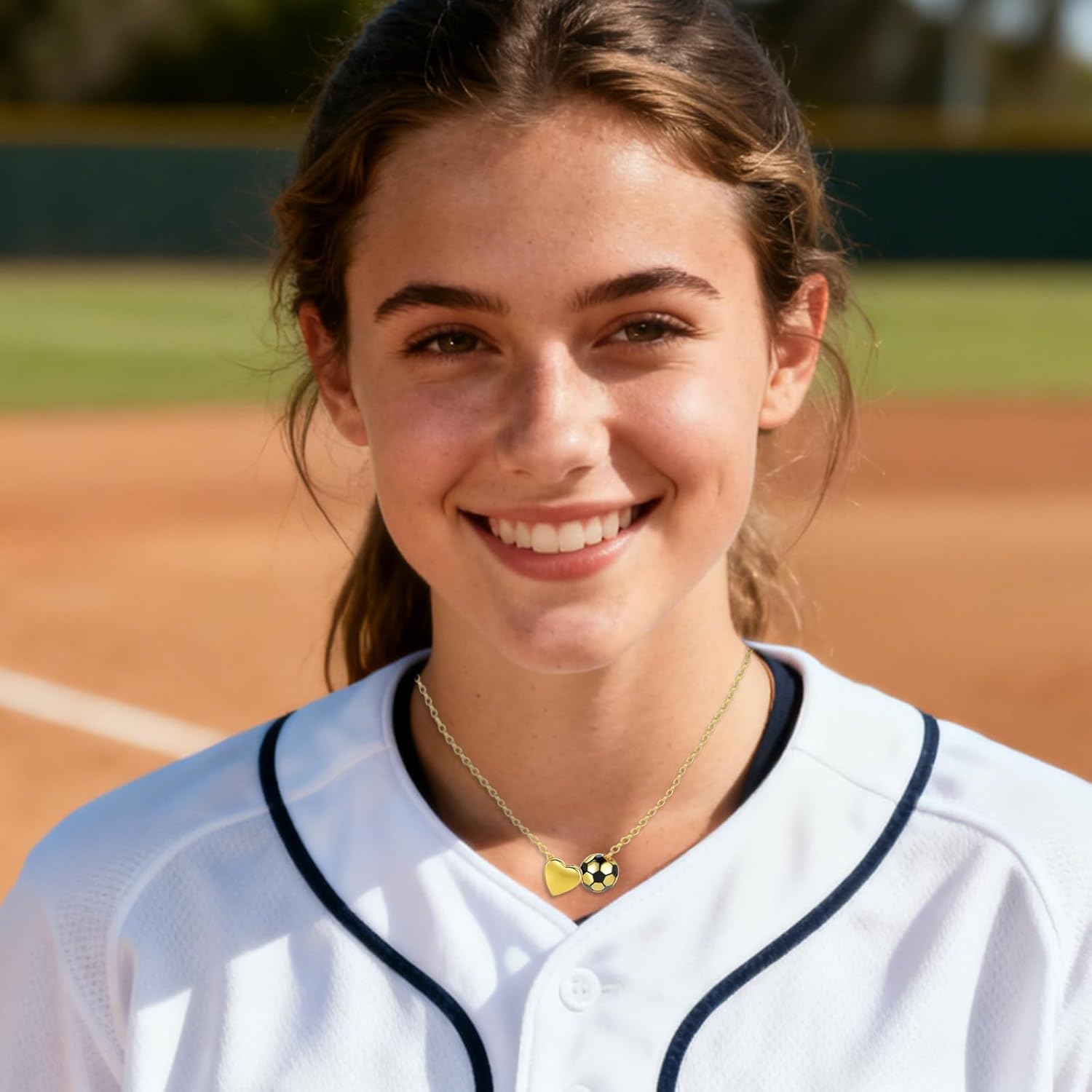 Joyline I Love Soccer/Football/Softball/Volleyball Necklace Valentine's Gift for Women - Heart&Ball Pendant Sports Jewelry, Motivational Gifts for Players, Fans, Coaches - Image 4