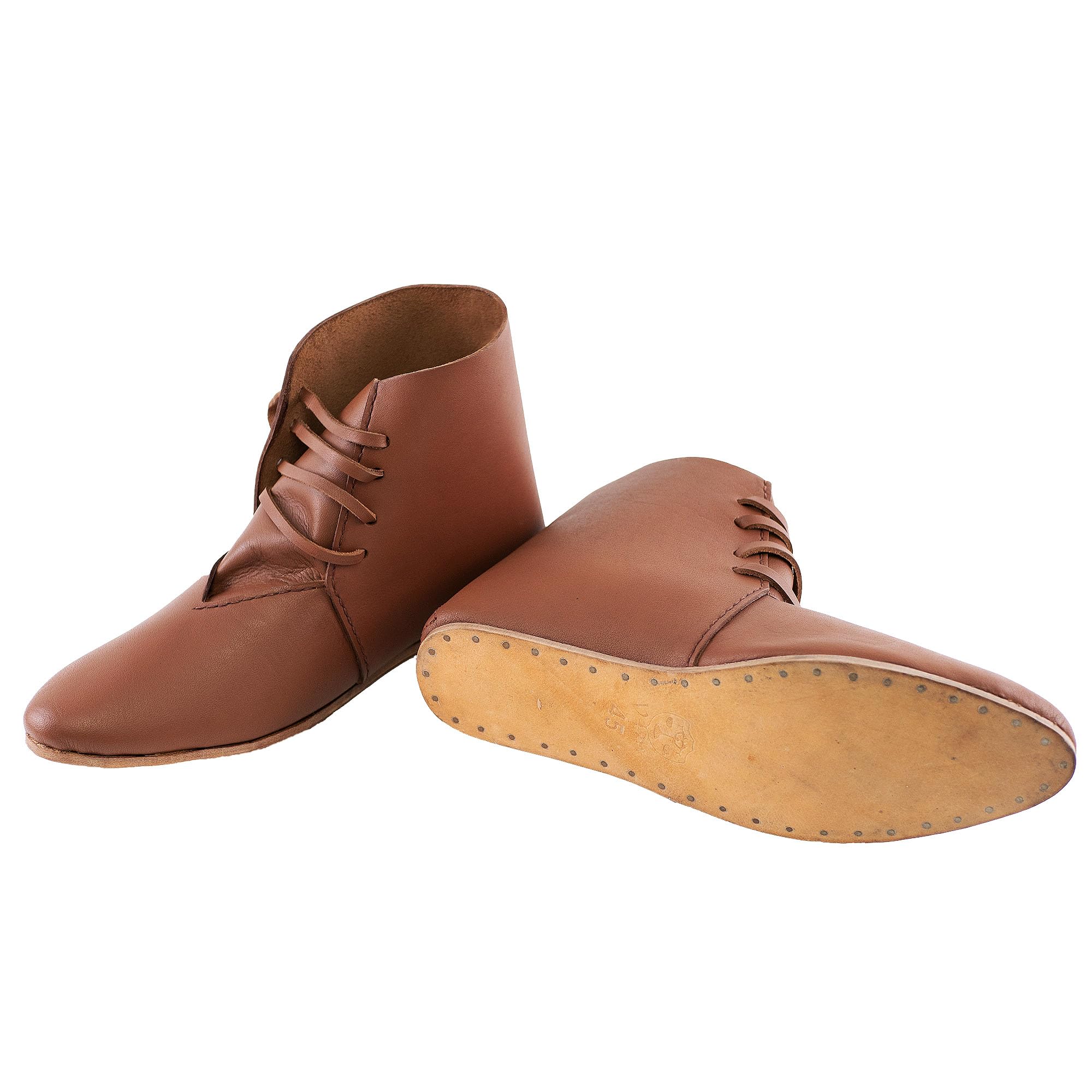 Mittelalter Schuhe Dunkelbraun mit Ledersohle London