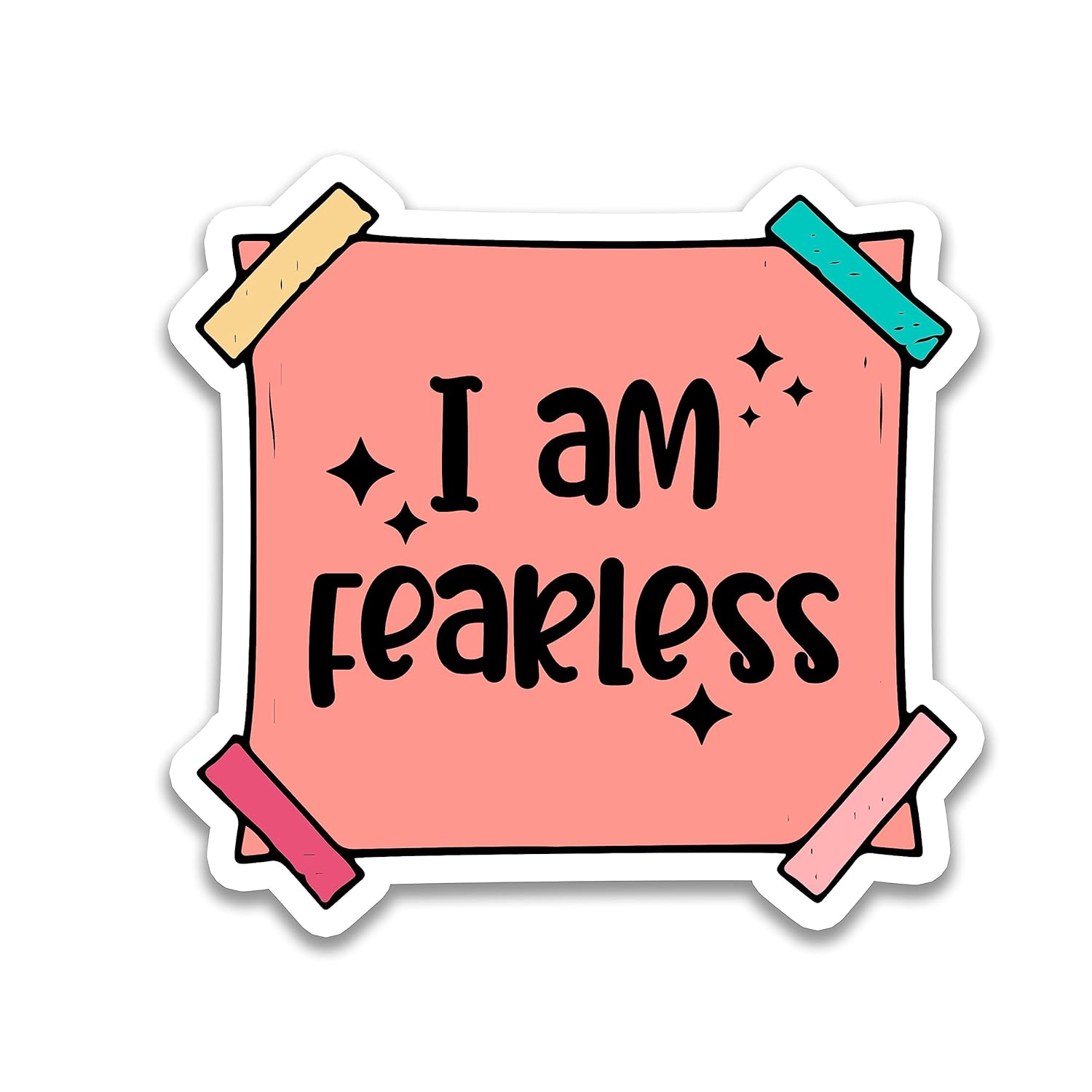 Miraki I Am Fearless Stickers, Affirmations Sticky Notes, Vinyl Decal Printable