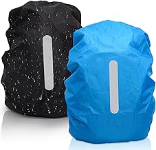 2 Stück Rucksack Überzug mit Reflexstreifen(40-50L), Wasserdicht Regenschutz für Rucksack, Rucksack Regenschutz für Wandern, Camping, Radfahre