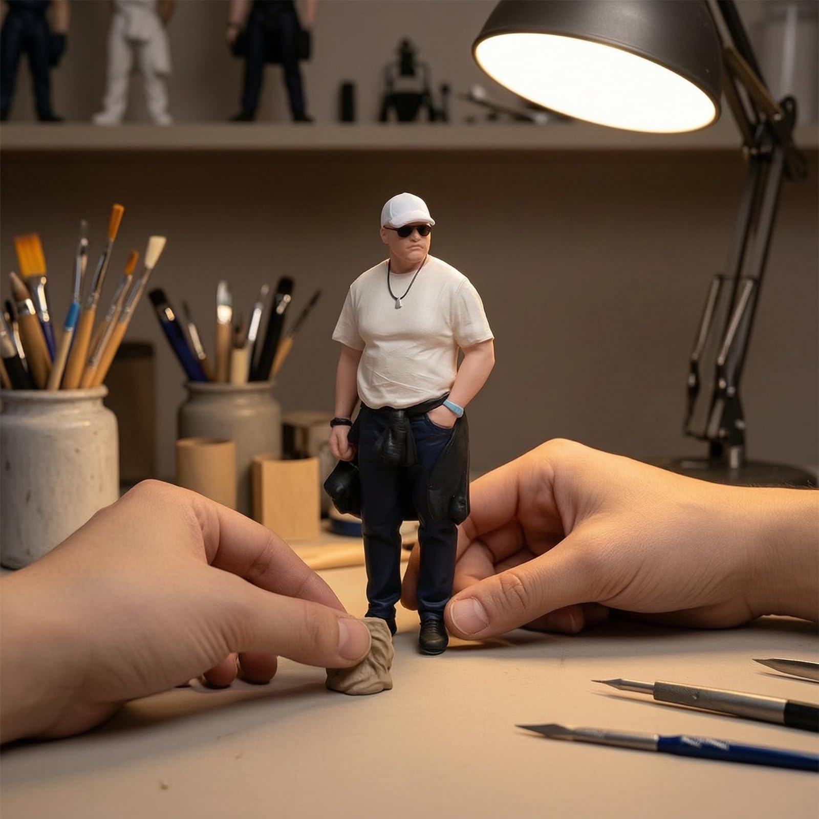 Qianly Miniaturfigur im Maßstab 1:18 handbemalt männliche Miniaturfigur detaillit Modellfigur für Samml, Hobbyisten, Diorama