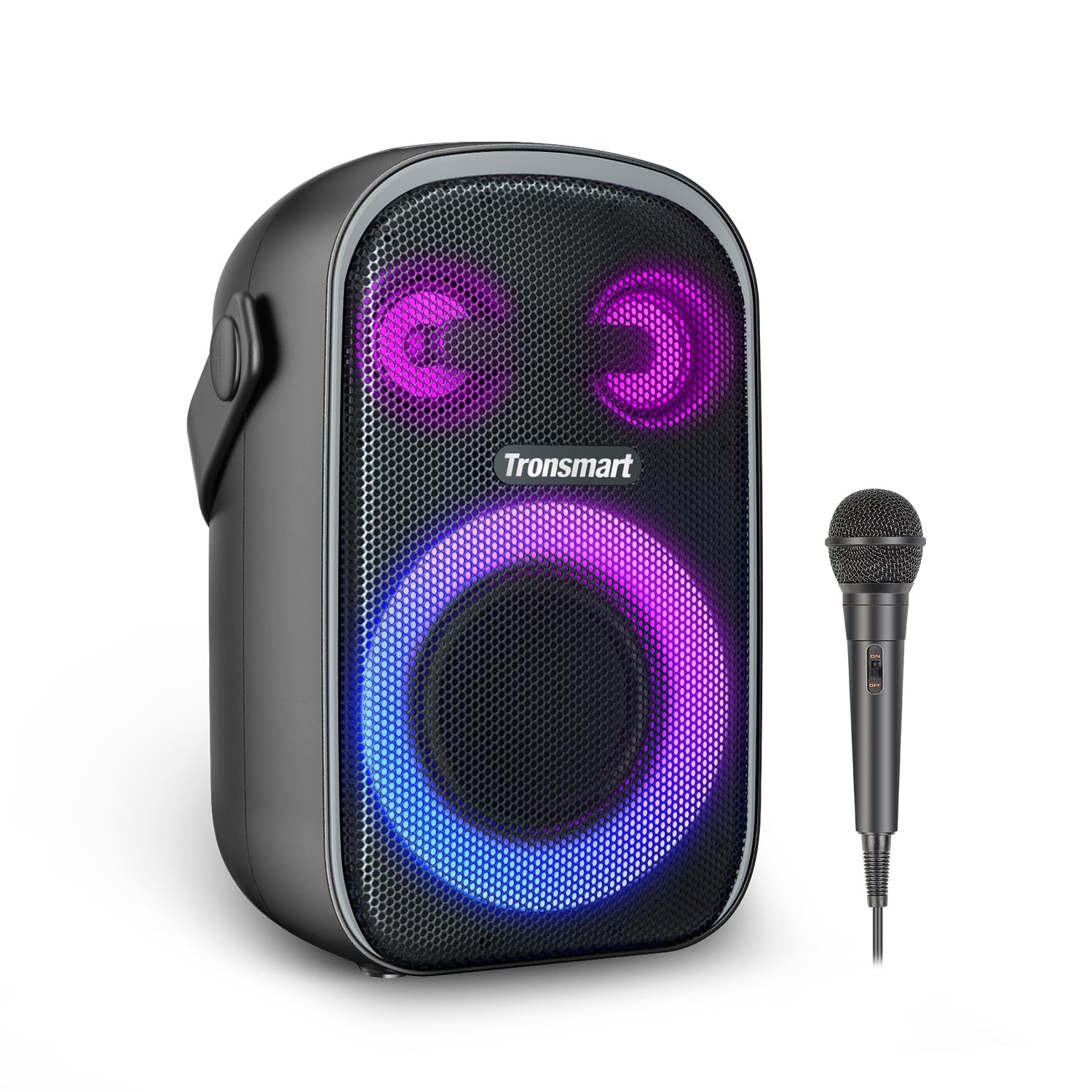 Halo 110 Karaoke Party Speaker with Mic, 60W Portable Bluetooth, 18H Playtime, IPX6 Waterproof, Light Show, Stereo Pairing, BassUp - Outdoor, Pool (Halo 110 + Mic)