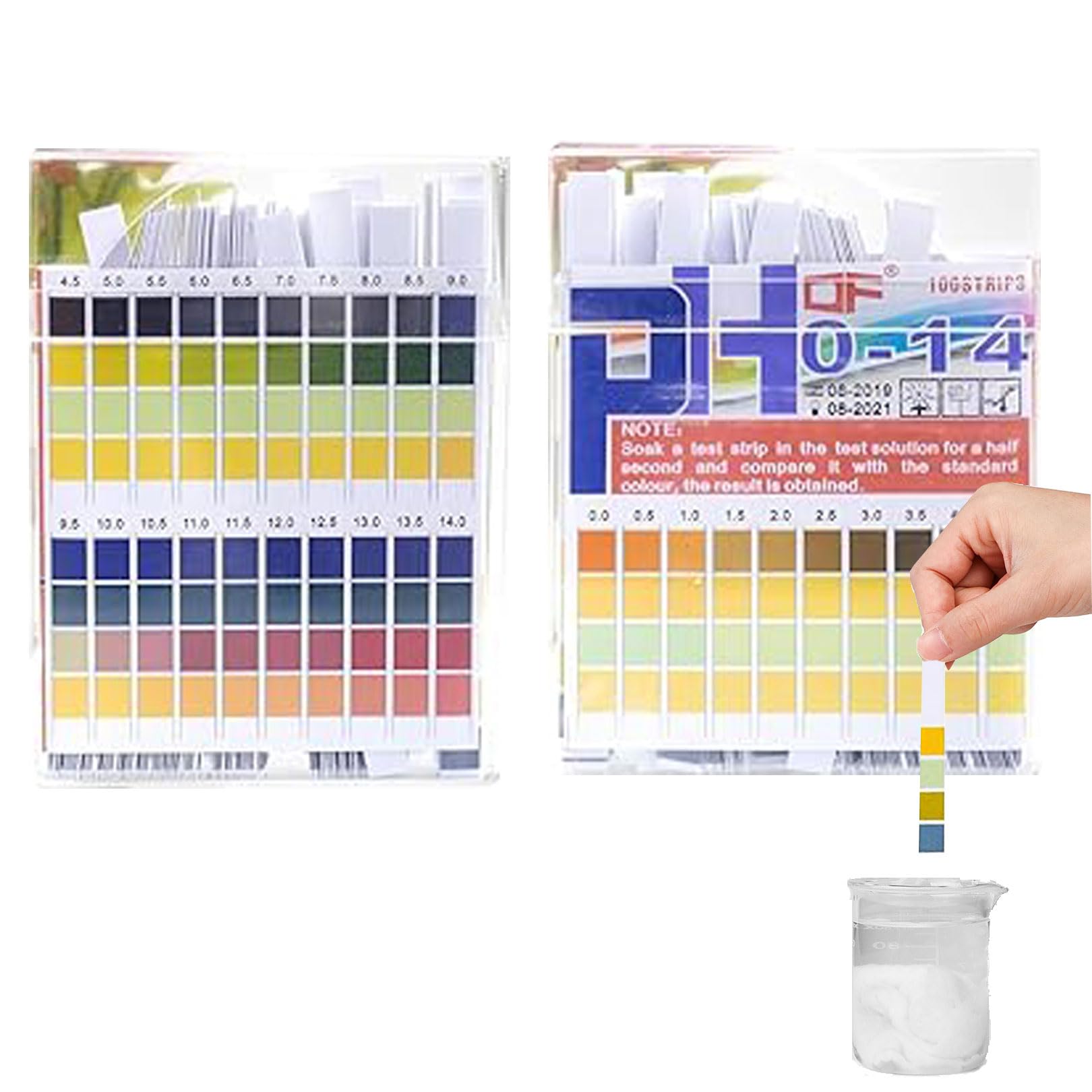 200 PH Teststreifen 0-14 – Vierfarbige Skala, Für Urin, Wasser, Aquarium, Fruchtwasser, Säure-Basen-Test
