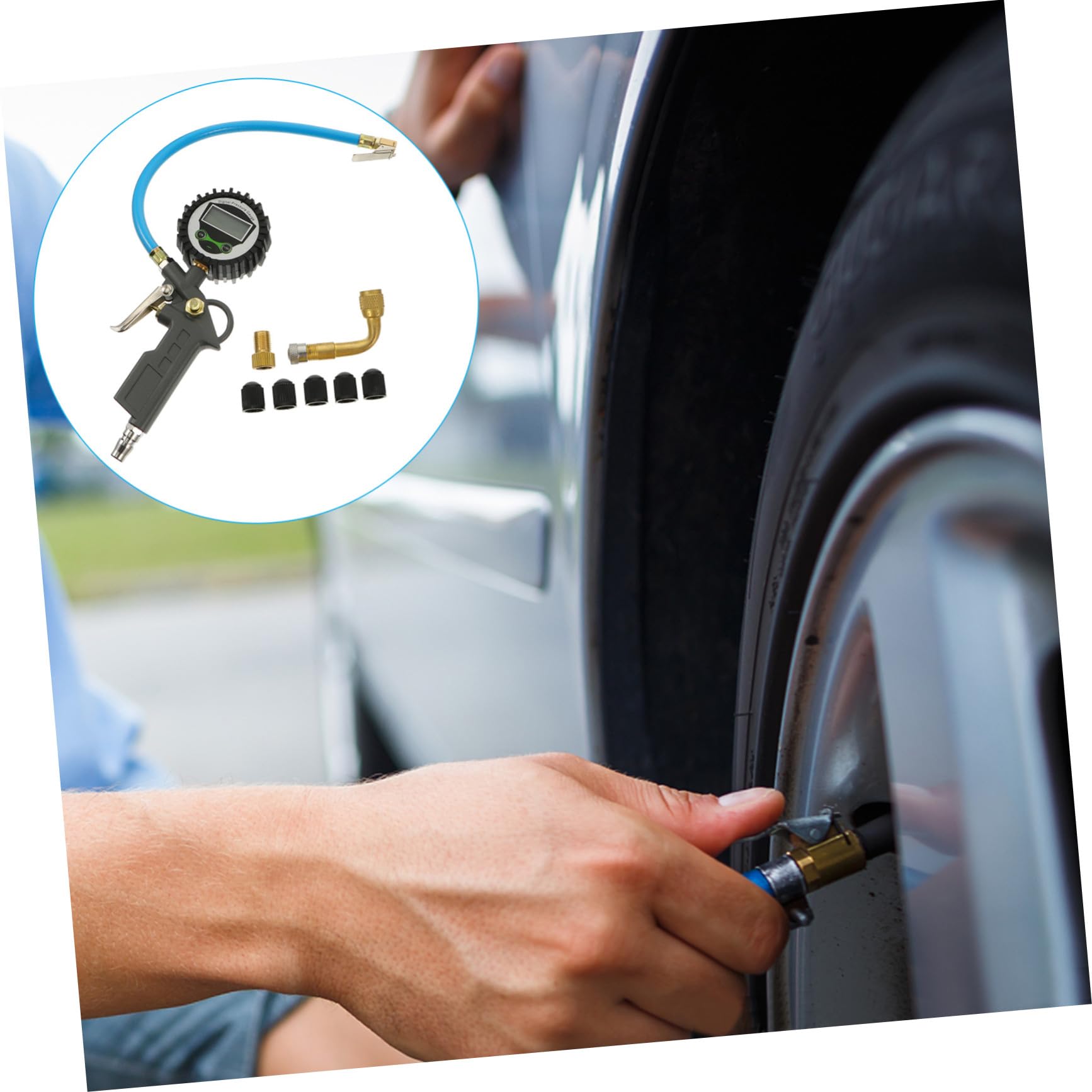 Alipis Manomètre Pression Pneus Précis Jauge de Gonflage Auto Portable Instrument et Compact pour Mesure Pneumatique Voiture