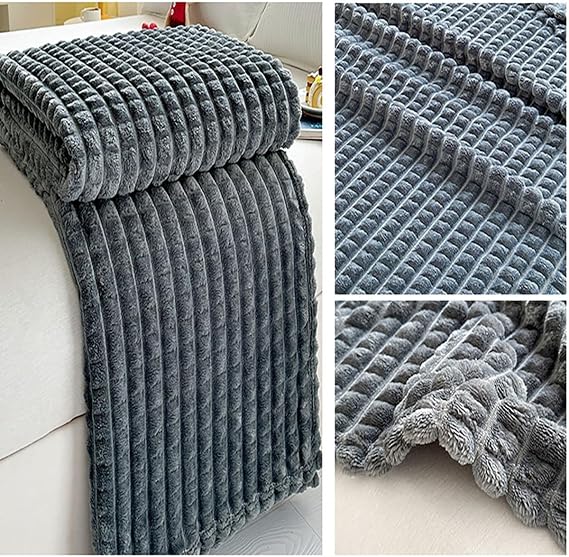 Fleece Blanket King Size for Single Double Bed Adults,Blankets, Fluffy Warm Soft Throw Plaid for Sofas Armchairs Bedroom Couch All Season(Dark Gray,150x200cm)