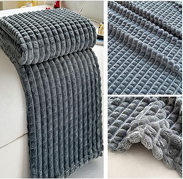 Fleece Blanket King Size for Single Double Bed Adults,Blankets, Fluffy Warm Soft Throw Plaid for Sofas Armchairs Bedroom Couch All Season(Dark Gray,150x200cm)