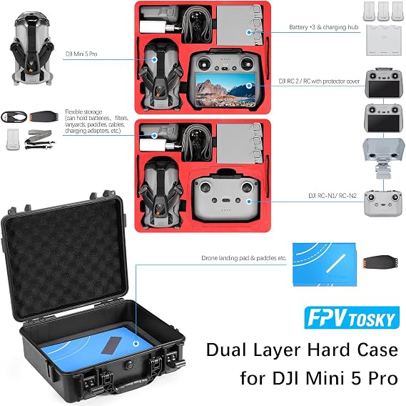 FPVtosky Hard Case for DJI Mini 5 Pro+ Mini 5 Pro ND Filter Set