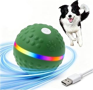 Smart Interactive Dog Toy,Smart Moving Bouncing Dogs Ball with RGB Lights, Automatic Moving, Bouncing, and Rotating,E-TPU Durable & Waterproof,for Small Medium Dogs Keep Them Busy