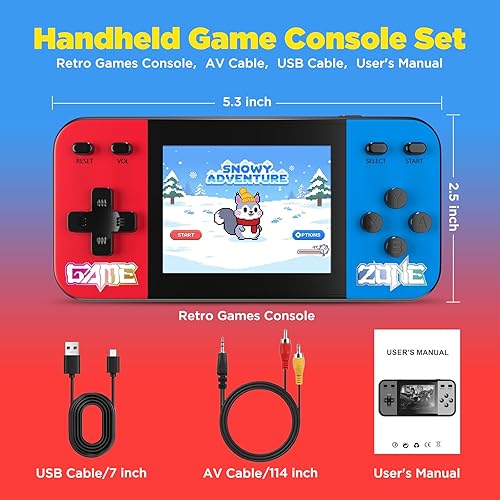 Miniatura 2 de Consola de juegos de mano para niños, 240 videojuegos retro precargados con pantalla LCD 3.0, batería recargable, mini juguete electrónico, regalo