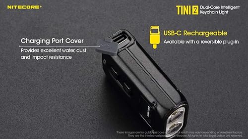 Miniatura 3 de NITECORE TINI 2 Dual LED recargable llavero luz - 500 lúmenes (negro)