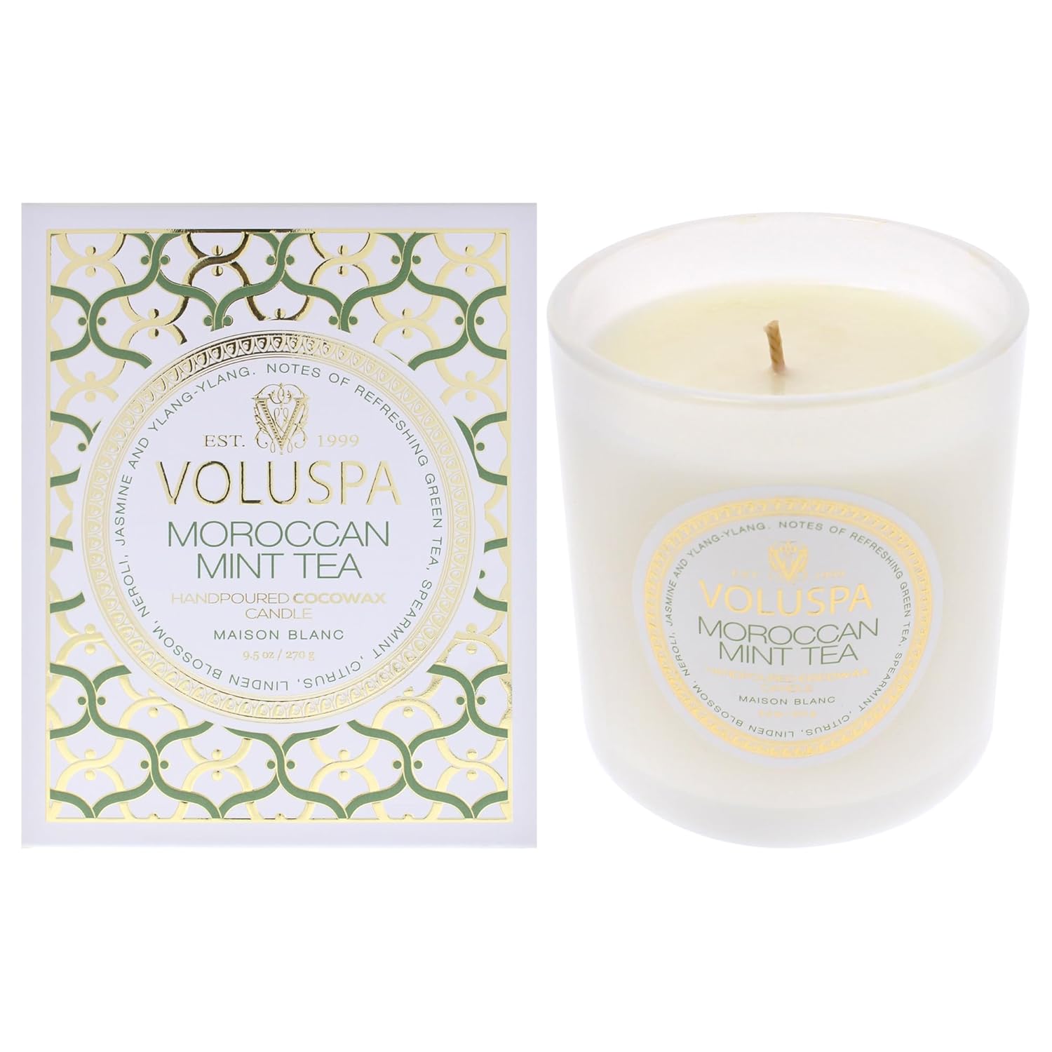The Maison Blanc Collection Classic - Moroccan Mint Tea by Voluspa for Unisex - 9.5 oz Candle