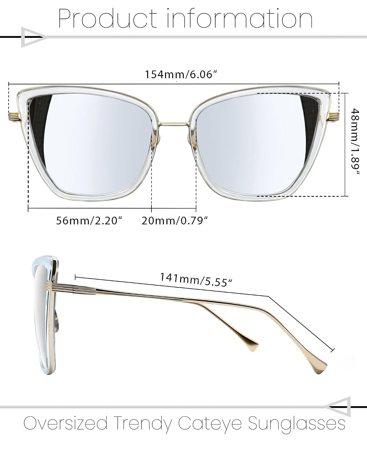 Joopin Óculos de Sol Feminino Metal Moldura Olho de Gato Óculos Escuros Cateye Moda Lente Polarizada Joopin Óculos de Sol Feminino Metal Moldura Olho de Gato Óculos Escuros Cateye Moda Lente Polarizada - Imagem 4