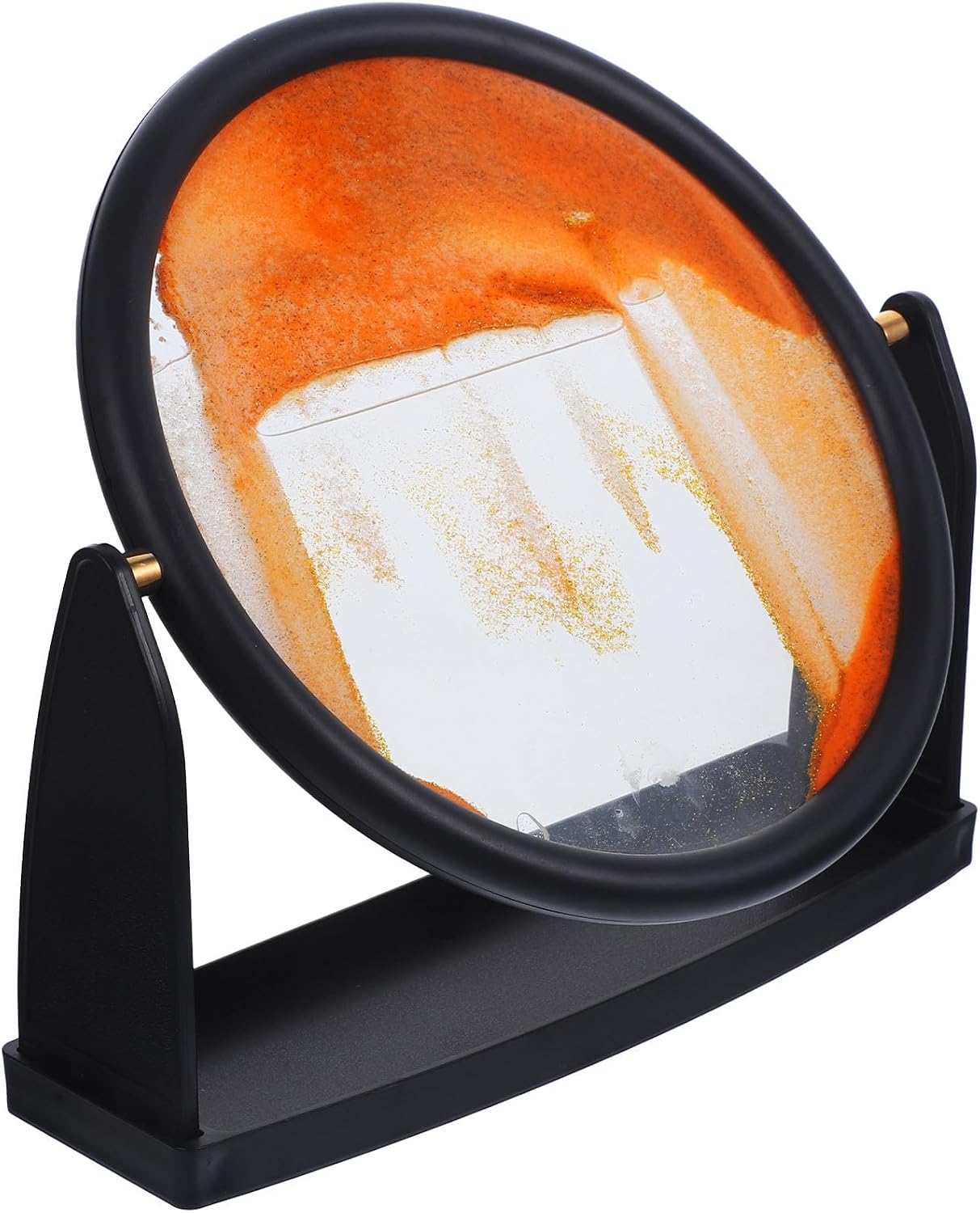 Moving Sand Painting Desktop Ornament Rotating Round Yellow