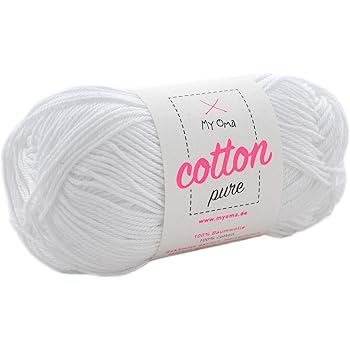 Myoma Weisses Baumwolle Garn Cotton Pure Perlweiss Fb 0101 Baumwolle Zum Stricken Und Hakeln Gratis Anleitung 1 Knauel Baumwolle Weiss Weisses Baumwollgarn 50g 125m Nadelstarke 2 5 3 5mm Amazon De Kuche Haushalt