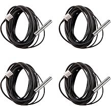 4pcs NTC 10K Thermistor 3M, 3950 10K Thermistor Temperature Sensor Probe, Stainless Steel NTC 10K Temp Sensor Probe use for Water Dispenser/Refrigerators/Freezers,etc.