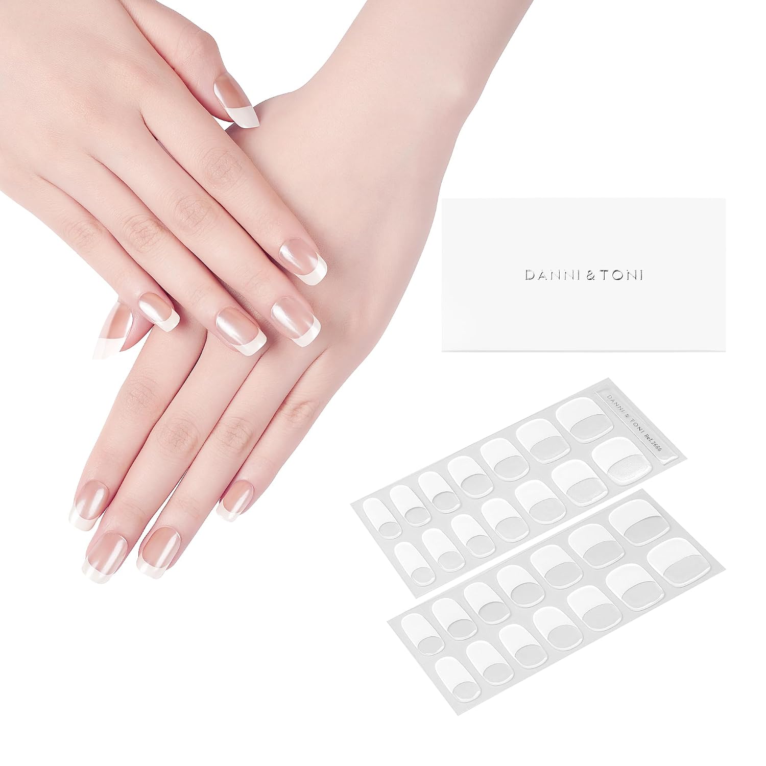 DANNI & TONI Semi Cured Gel Nail Strips - Classic French Tips