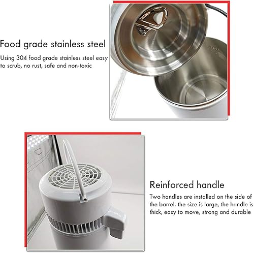 Miniatura 7 de Purificador de agua de 1.1 galón4 l puro destilador de agua de acero inoxidable Destilación interior de agua purificador de agua filtro Destilador