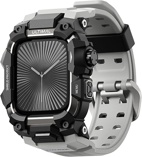Miniatura 25 de ULTIMAL - Funda resistente con correa para Apple Watch 49mm, compatible con Apple Watch Ultra 3/2/1, cubierta protectora a prueba de golpes de grado