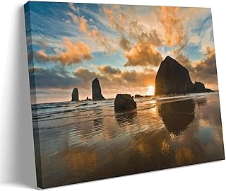 Oregon Sunset Posters Decorative Painting Modern Picture Canvas Wall Art Bedroom Office Living Room Bedroom Wall Decors 24x36inch(60x90cm) Frame-style