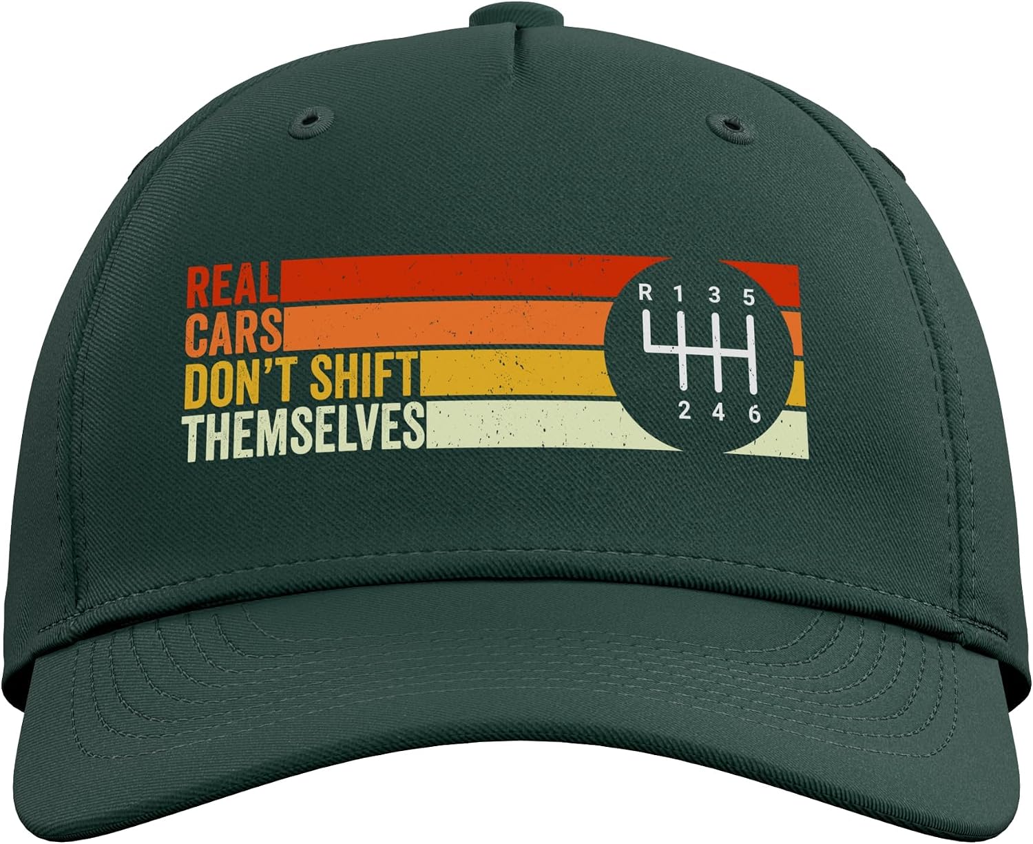 Real Cars Don't Shift Themselves 6 Speed Manual Transmission Adjustable Baseball Hat image 2