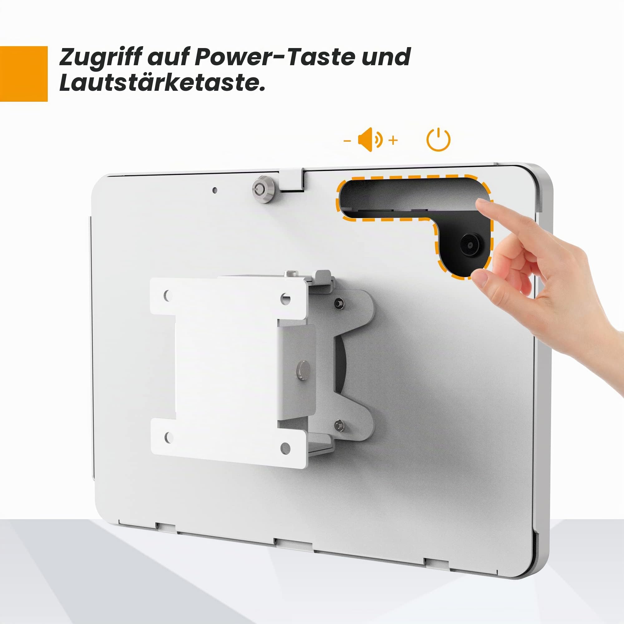 Tablet-Halterung (Weiß) – Universelle Anti-Diebstahl-Wandhalterung für 11-Zoll-Tablets – Kompatibel mit Samsung Galaxy Tab A9+ & ähnlichen Modellen – Modell: BSW101WJ