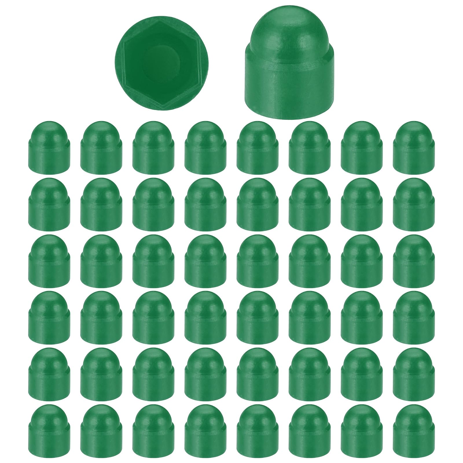 PATIKIL 100 Pcs Hex Nut Cover, M6x10x14mm Nylon Screws Bolt Covers Caps Dome Acorn Hex Head Bolt Protection Cap for Screws Nut, Green