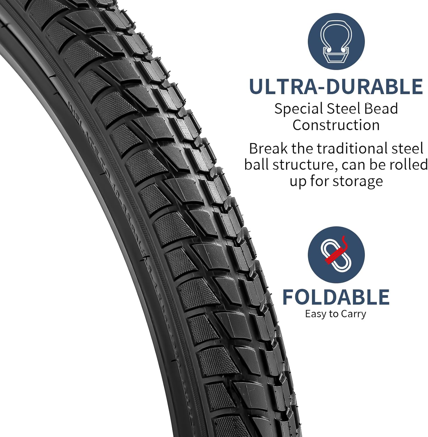 YUNSCM 2-PCS 27.5" Bike Tires 27.5x1.95/53-584 Compatible with 27.5 x 1.95 Bike Bicycle Tires (Y-919)