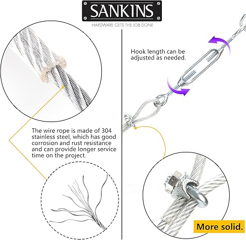 Miniatura 3 de SANKINS Kits de puerta anti-hundimiento, kit de herrajes de puerta de acero en zinc, kit de hundimiento de puerta interior y exterior