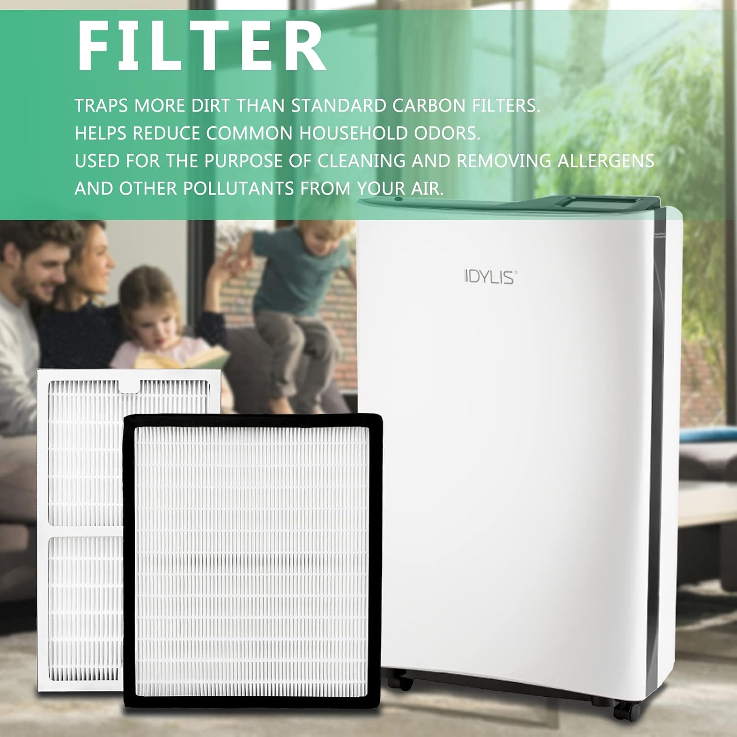 Gekufa Replacement Filter C + D Compatible with Idylis IAP-10-280, for Idylis Air Purifiers Include 1C+1D Filter each & 2 Carbon Filters - Image 4