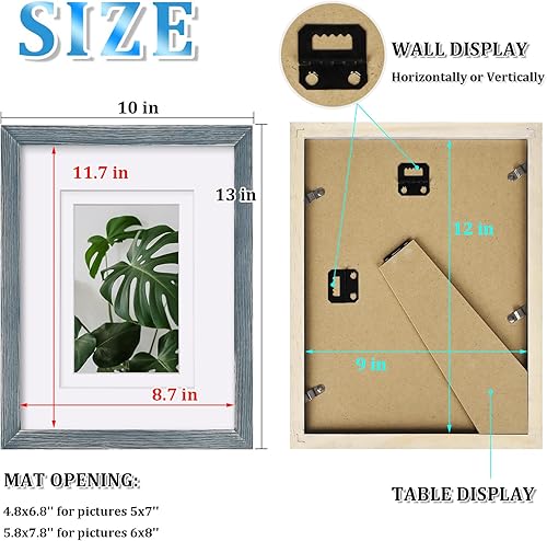 Vista 648 de Egofine Portarretratos de 9 x 12 pulgadas hecho de madera maciza con plexiglás, fotos de 5 x 7/6 x 8 con paspartú o de 9 x 12 pulgadas sin paspartú